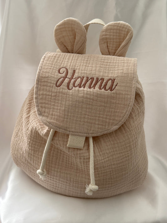 Petit sac à dos enfant en gaze de coton Ourson