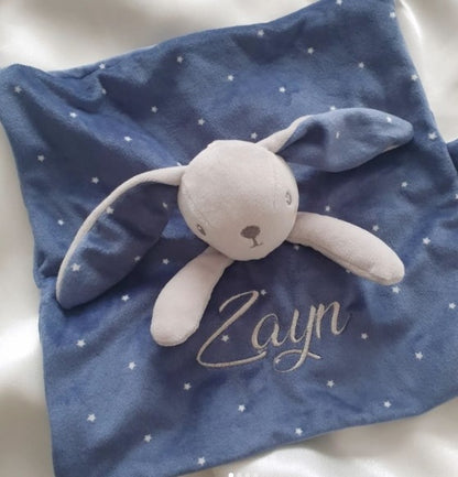 Doudou bébé personnalisé avec prénom brodé – cadeau naissance doux et affectif, fait main en France